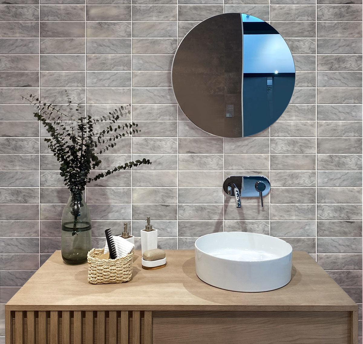 Bardiglio 4X12 Honed Marble Subway Tile | Tile Club