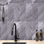 Polished Bardiglio Marble Subway Kitchen Wall Tile
