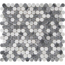 Black and White Marble Penny Tile Sample