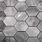 Bardiglio Hexagon Polished Marble Mosaic Tile | Tile Club