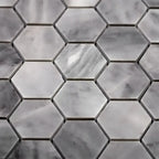 Bardiglio Hexagon Polished Marble Mosaic Tile | Tile Club