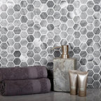 Bardiglio Hexagon Polished Marble Mosaic Tile