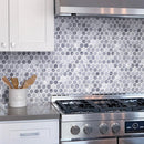 Bardiglio Hexagon Polished Marble Mosaic Tile Kitchen Backsplash