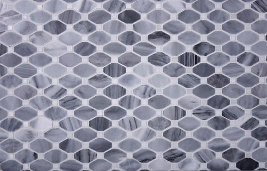Bardiglio Octagon With Oriental White Dot Marbble Mosaic Tile Position: 2