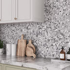 Bardiglio Penny Rounds Marble Polished Mosaic Tile