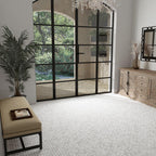 Basket Weave Carrara & Beige Dot Polished Marble Tile | Tile Club