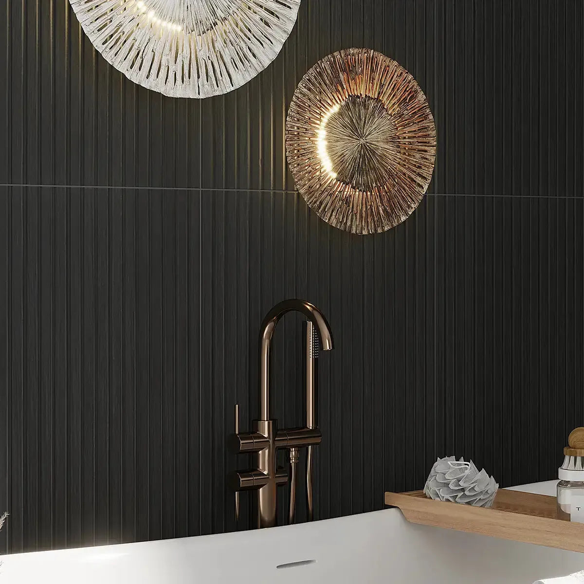 Japandi Black Slat Wall Tile | Tile Club