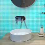 Beach Blue Squares Glass Pool Tile | Tile Club