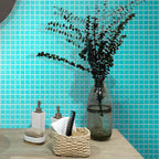 Beach Blue Squares Glass Pool Tile | Tile Club