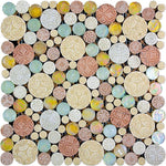 Beige Mixed Color Bubble Mosaic Tile Sample