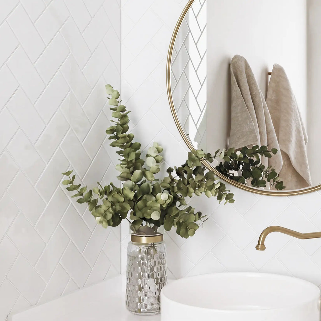 Belmore Bianco Glossy Ceramic Subway Tile 3" x 6" | Tile Club