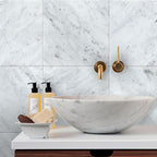 12" Carrara marble square tiles