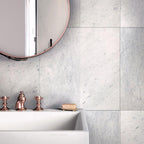 12x24" Large Format Carrara marble tiles for floors and walls