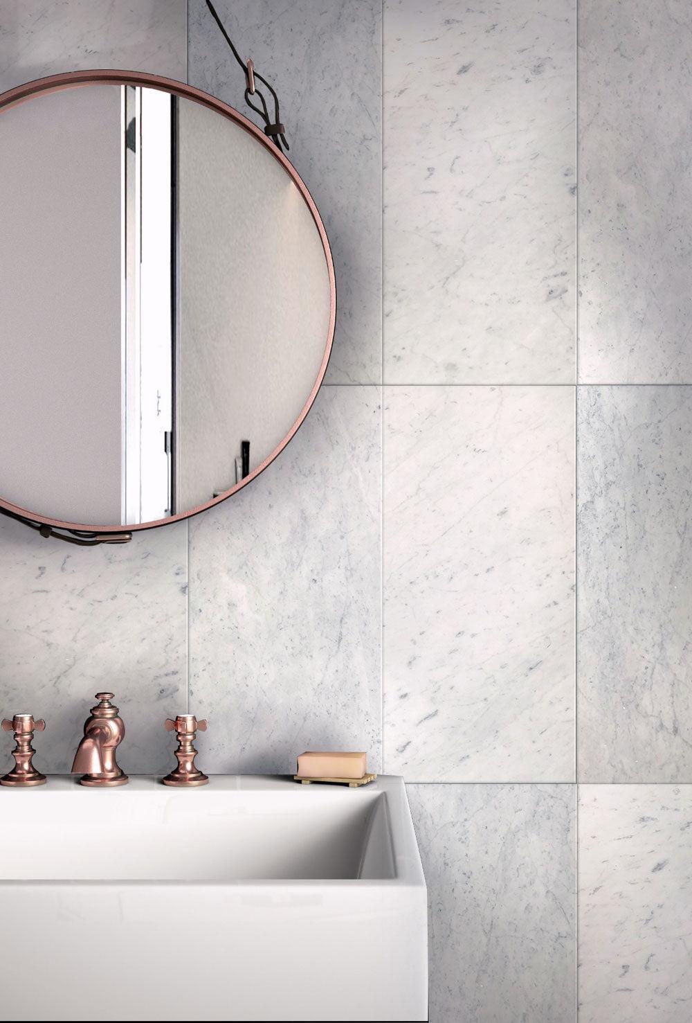 Bianco Carrara 12X24 Honed Marble Tile | Tile Club