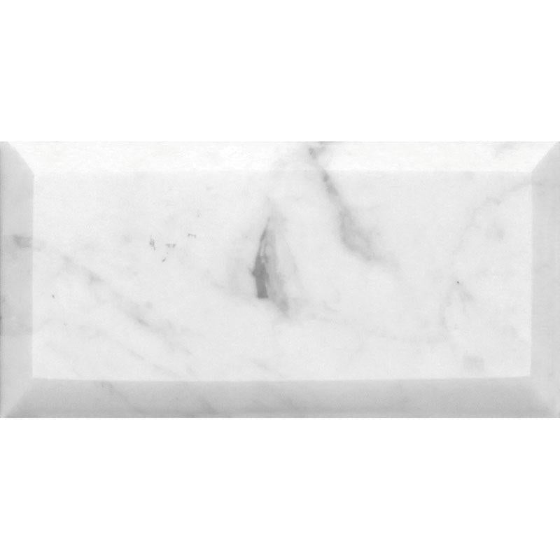 Bianco Carrara 3X6 Beveled Marble Tile | Tile Club | Position1