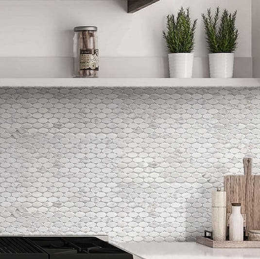 Bianco Carrara Oval Mosaic Tile | Tile Club