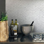 Bianco Carrara Penny Round Honed Marble Tile | Tile Club