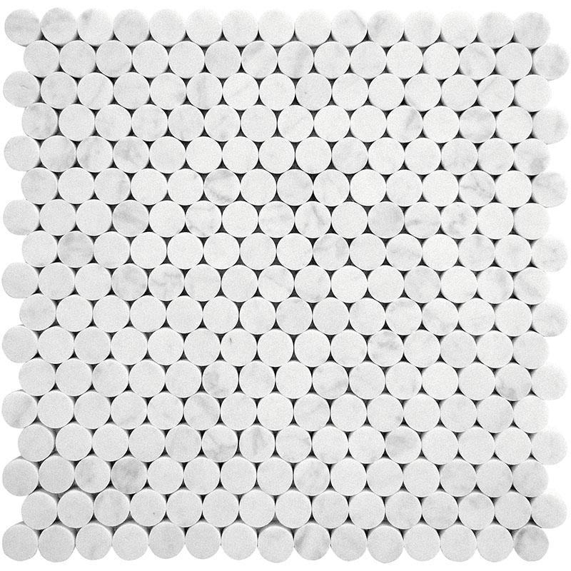 White Marble Penny Round Mosaic Tile