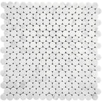 White Marble Penny Round Mosaic Tile