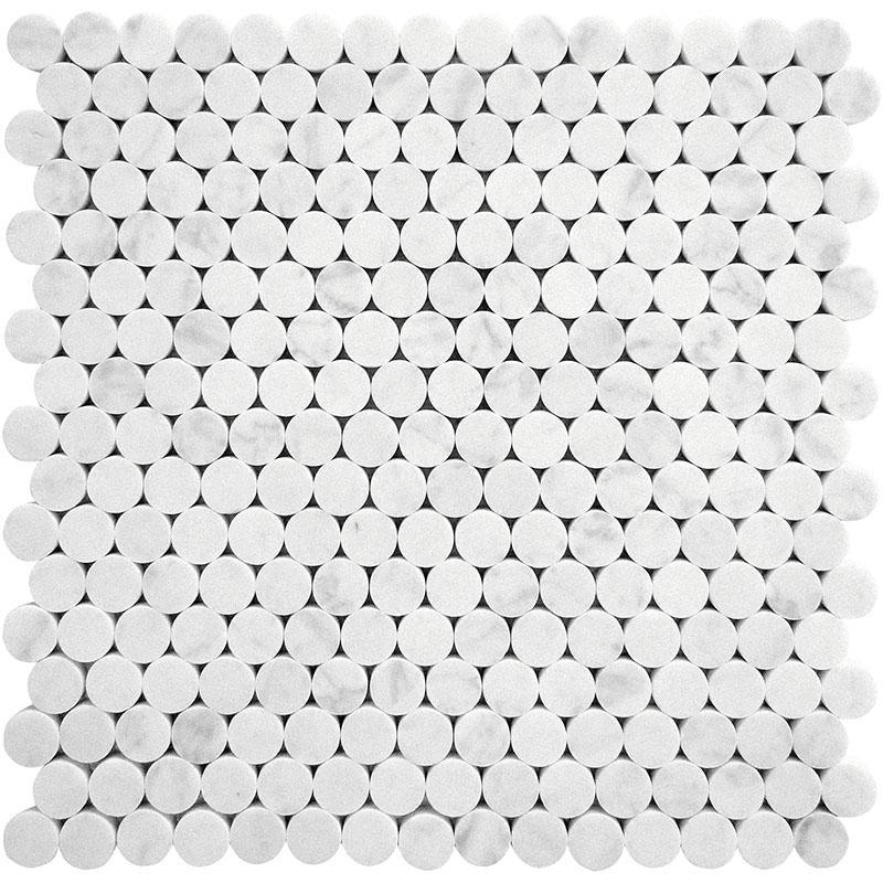 White Marble Penny Round Mosaic Tile