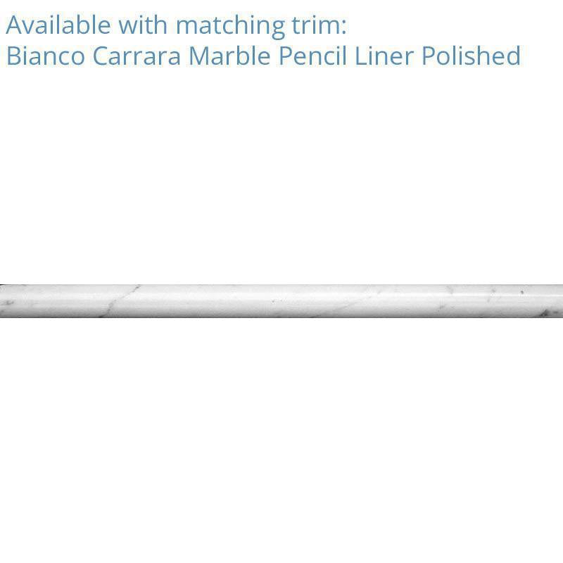 1X3 White Carrara Herringbone Polished Marble Mosaic Tile | Tile Club