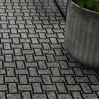 Black and Gray Terrazzo Basket Weave Mosaic Tile | Tile Club