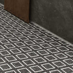 Black and Gray Terrazzo Square Mosaic Tile