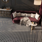Black and White Marble Stars Mosaic Tile | Tile Club