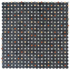 Black and White Starry Night Penny Round Marble Mosaic Tile