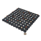 Black and White Starry Night Penny Round Marble Mosaic Tile