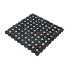 Black and White Starry Night Penny Round Marble Mosaic Tile