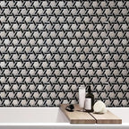 Black And White Weaved Hexagon Glass Mosaic Tile | Tile Club