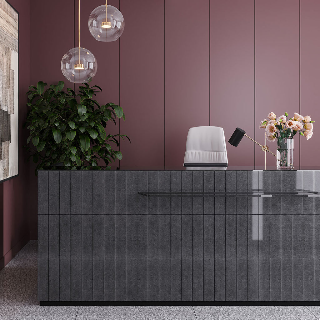 Black Chevron Etched Subway Marble Tile | Tile Club