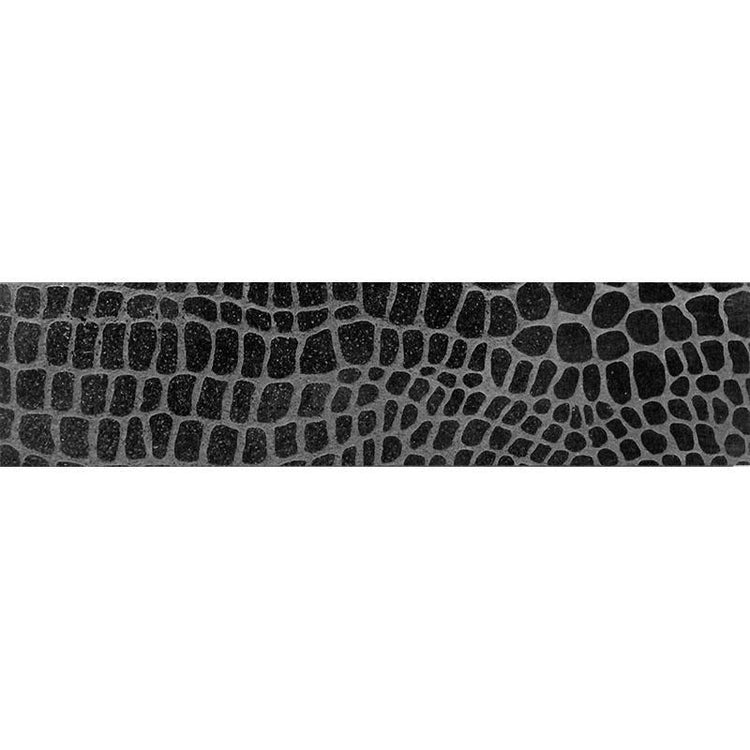 Black Gator Etched Subway Marble Tile | Tile Club | black marble subway tile