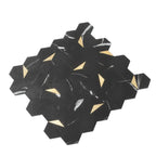 Black and Gold Hexagon Peel and Stick Tile | Tile Club