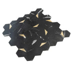 Black and Gold Hexagon Peel and Stick Tile | Tile Club
