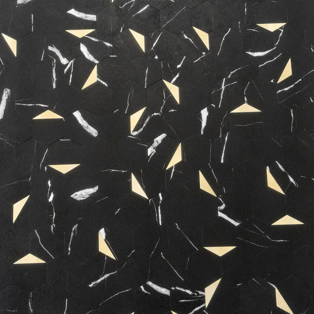 Black and Gold Hexagon Peel and Stick Tile | Tile Club