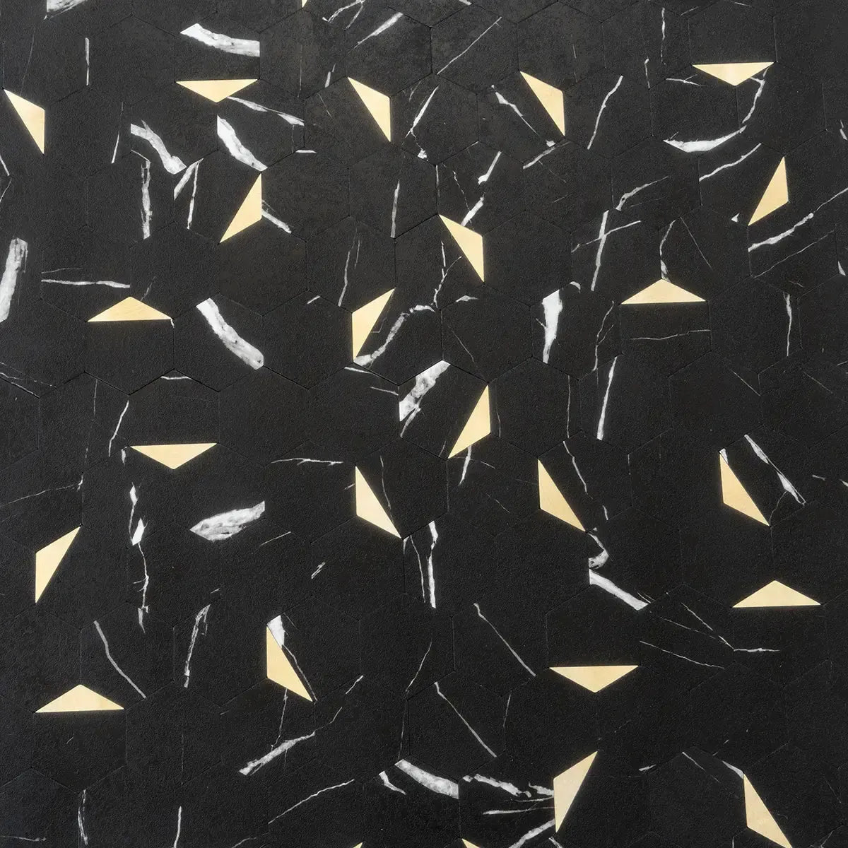 Black and Gold Hexagon Peel and Stick Tile | Tile Club