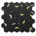Black and Gold Hexagon Peel and Stick Tile | Tile Club
