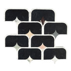 Black Stadium and Multicolor Stars Marble Mosaic Tile