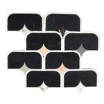 Black Stadium and Multicolor Stars Marble Mosaic Tile