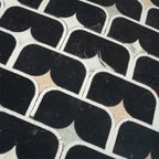 Black Stadium and Multicolor Stars Marble Mosaic Tile