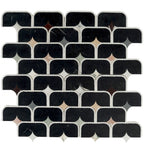 Black Stadium and Multicolor Stars Marble Mosaic Tile