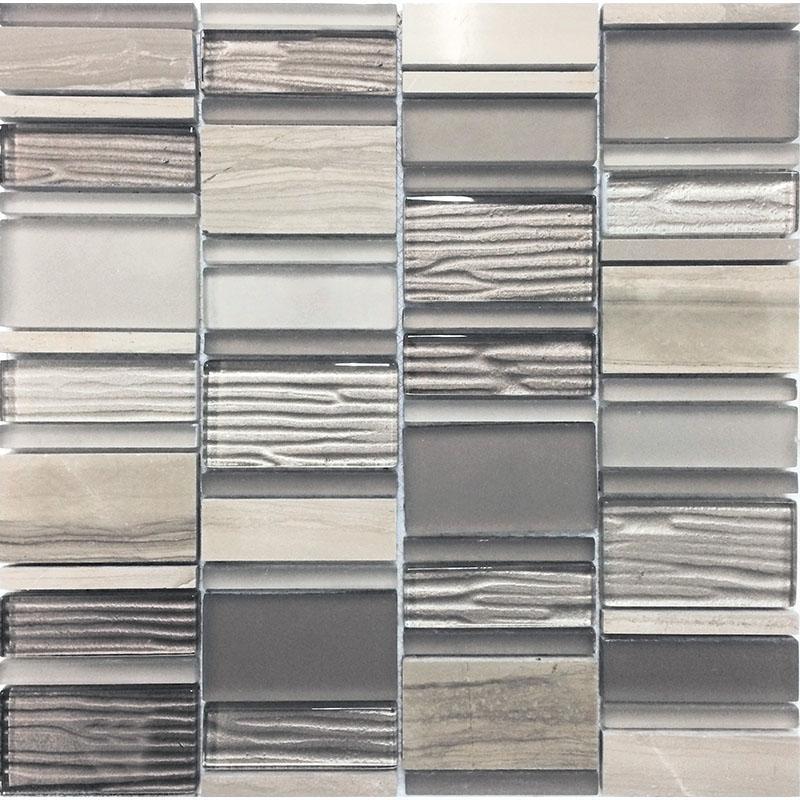 Blocks Marble And Glass Grey Athens Tile