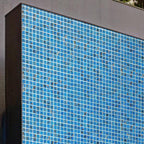 Blue and Golden Sparkles Squares Glass Pool Tile | Tile Club