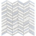 Blue and White Chevron Marble Mosaic Tile