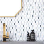 Blue and White Mini Picket Marble Mosaic Tile
