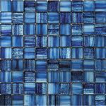 Blue Foil Glossy And Frosted Square Mosaic Tile | Tile Club | 11.3" x 11.3" Mosaic Tiles