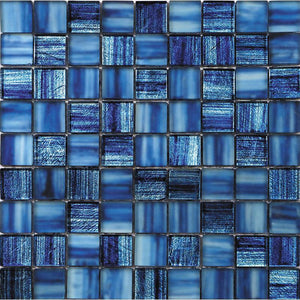 Blue Foil Glossy And Frosted Square Mosaic Tile | Tile Club | 11.3" x 11.3" Mosaic Tiles
