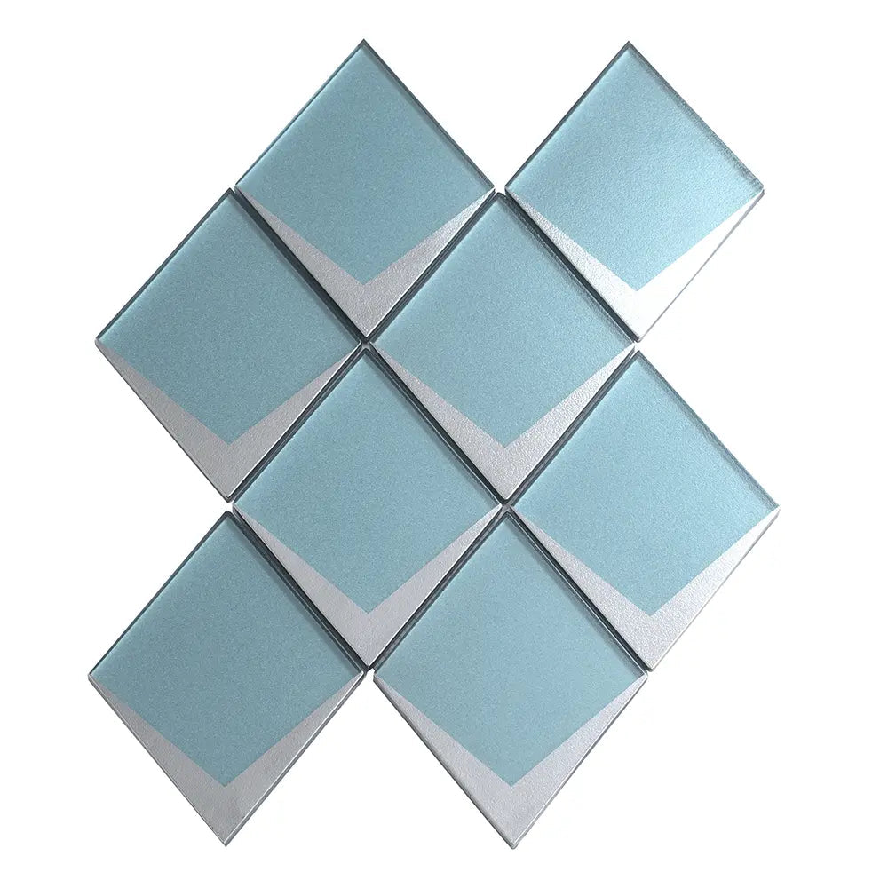 Blue Frost Diamond Glass Mosaic Tile